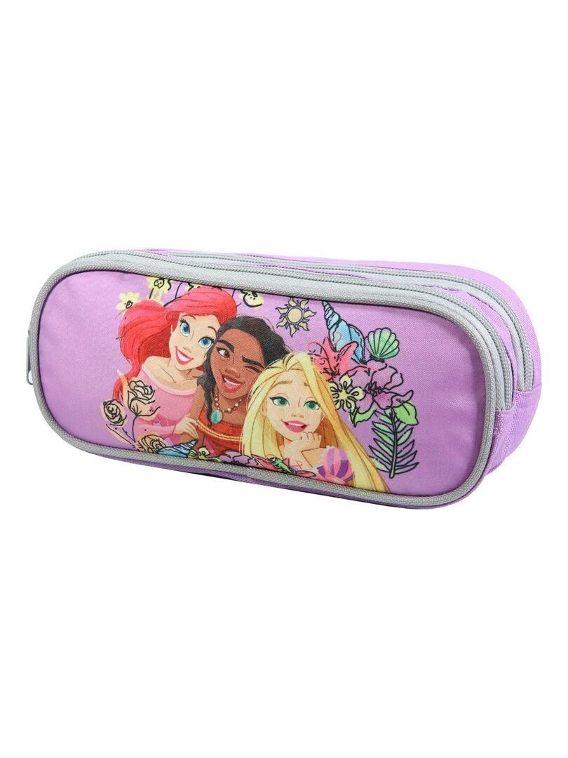 BAGTROTTER Trousse scolaire 2 compartiments Princesses Violet Fleurs Violet