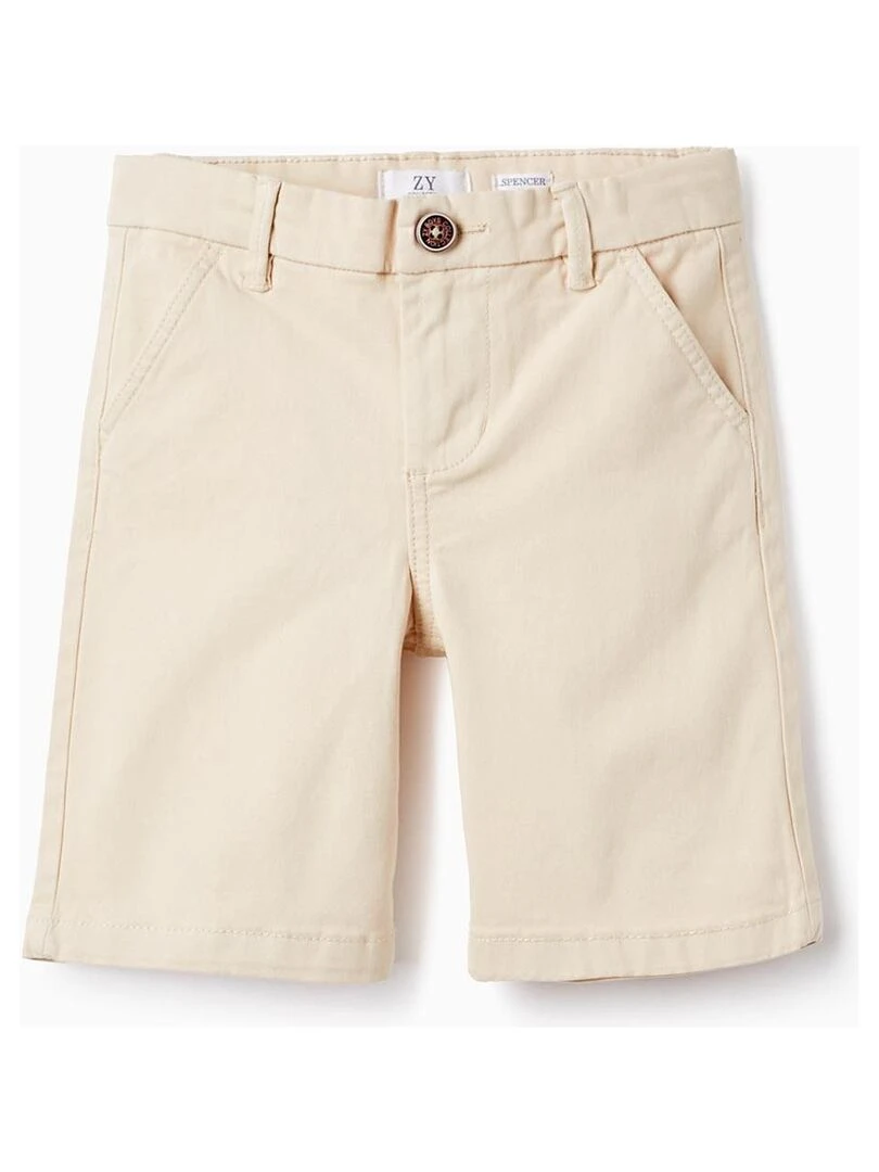 Short Chino En Sergé De Coton Pour Garçon 'Midi' ATLANTIC COMPANY Beige clair