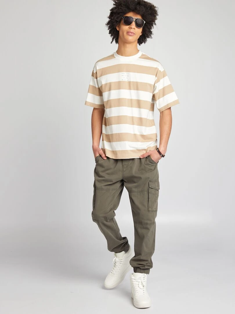 T shirt à rayures   Blanc