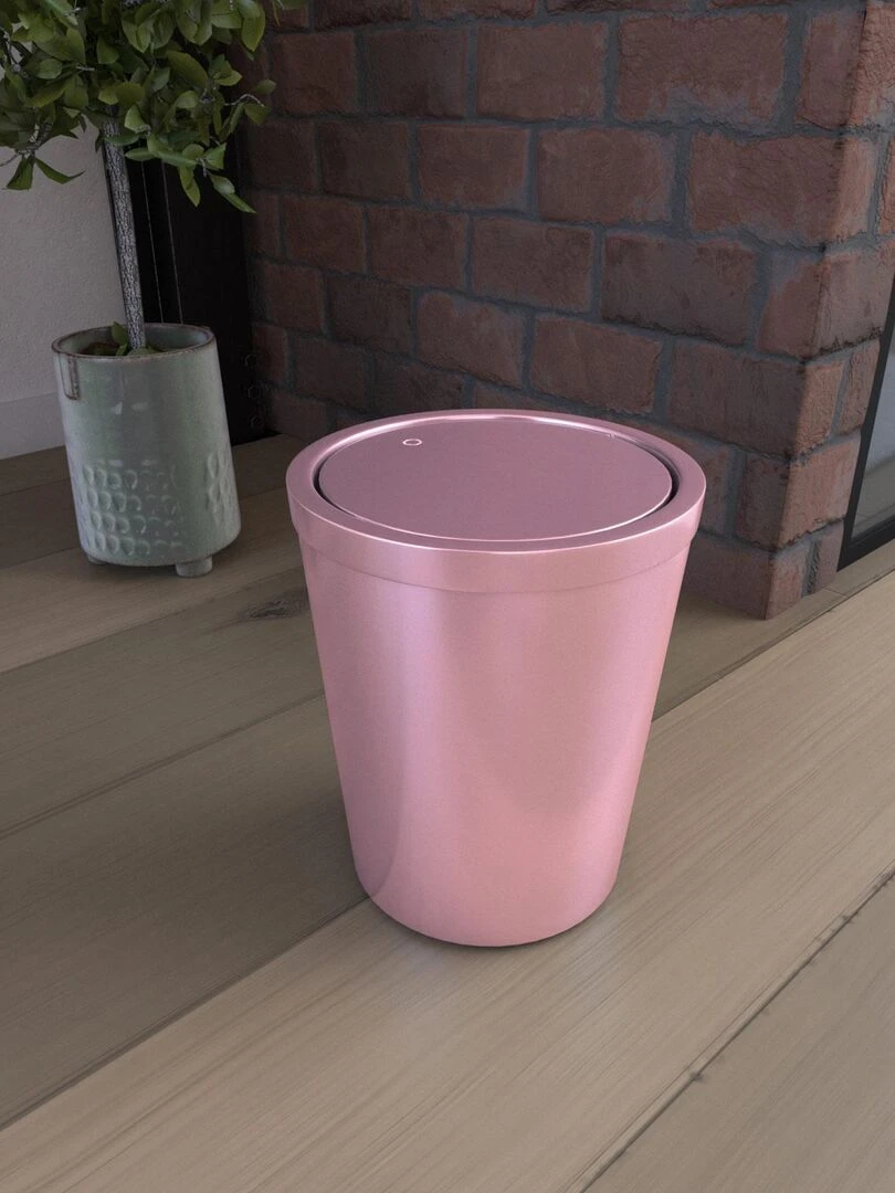 Poubelle avec couvercle pivotant Rose clair