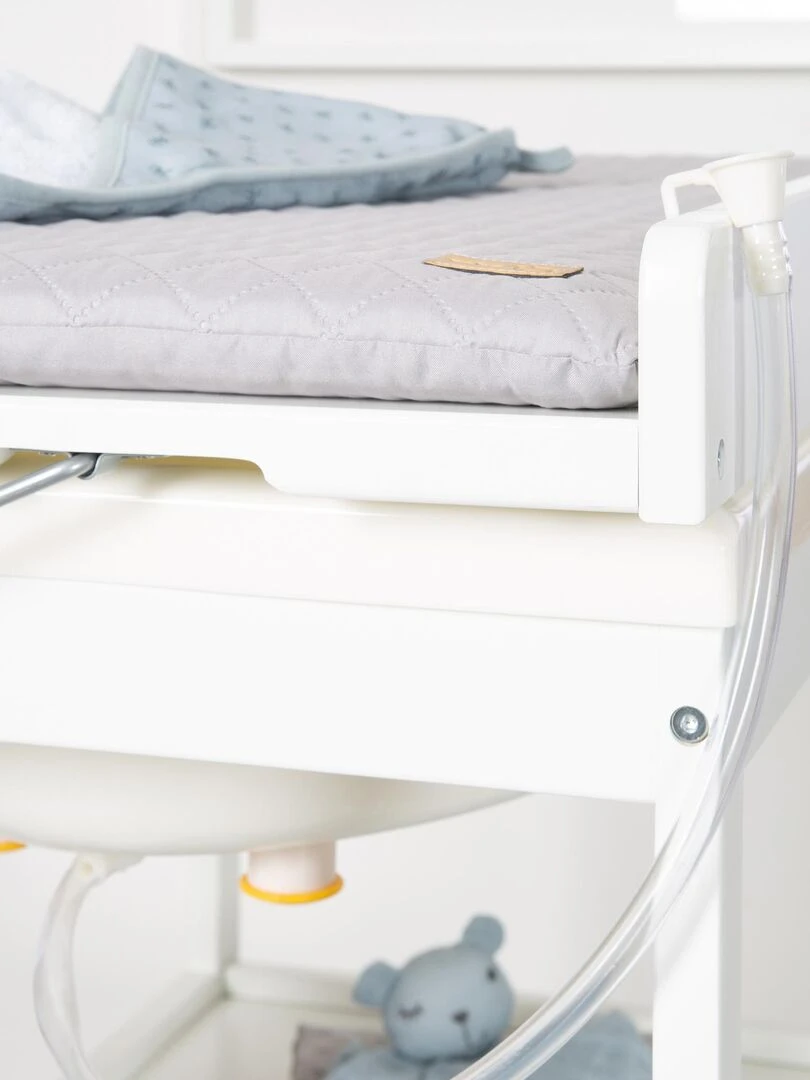 ROBA Table à Langer avec Baignoire Bébé 2en1 + Matelas à Langer Hydrofuge roba Style Gris   Blanc Gris