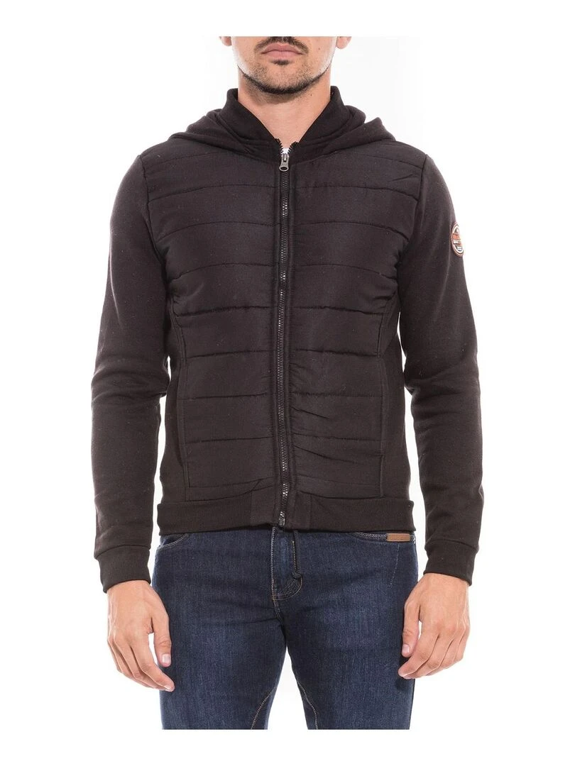 Sweat zippé capuche blouson WAPALA Noir