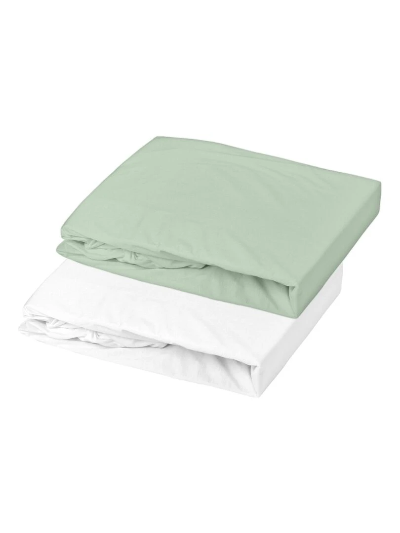 Lot de 2 draps housse en jersey Vert