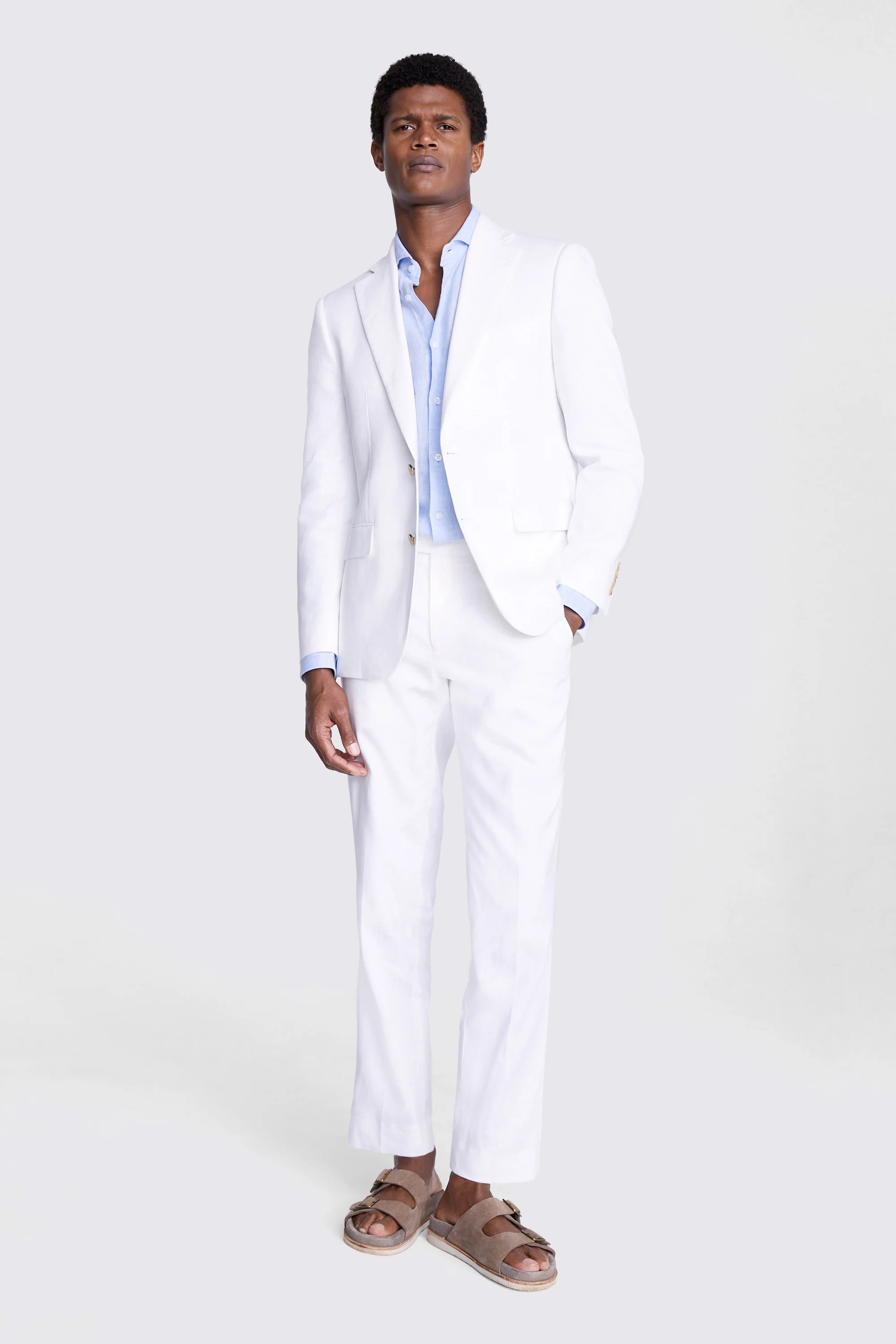 Tailored Fit White Matte Linen Jacket Buy Online at Moss