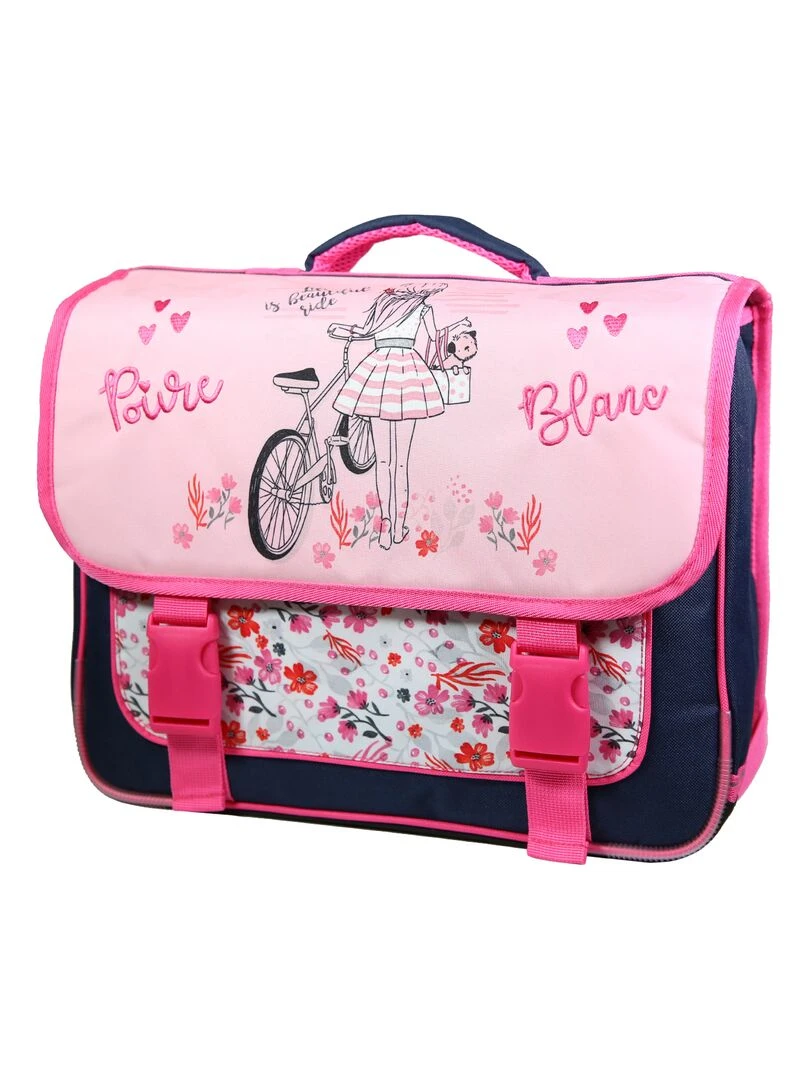 BAGTROTTER Cartable 38 cm Poivre Blanc Rose Vélo Rose