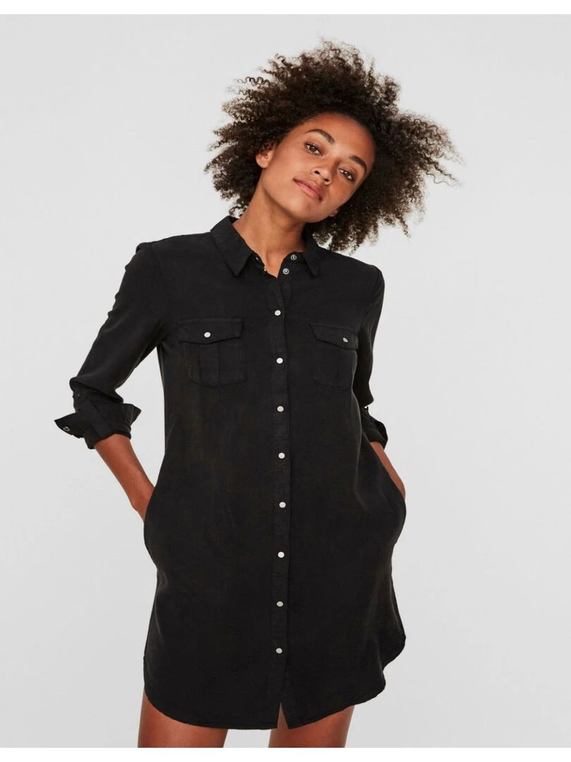Robe courte en jean Vero Moda Noir Noir