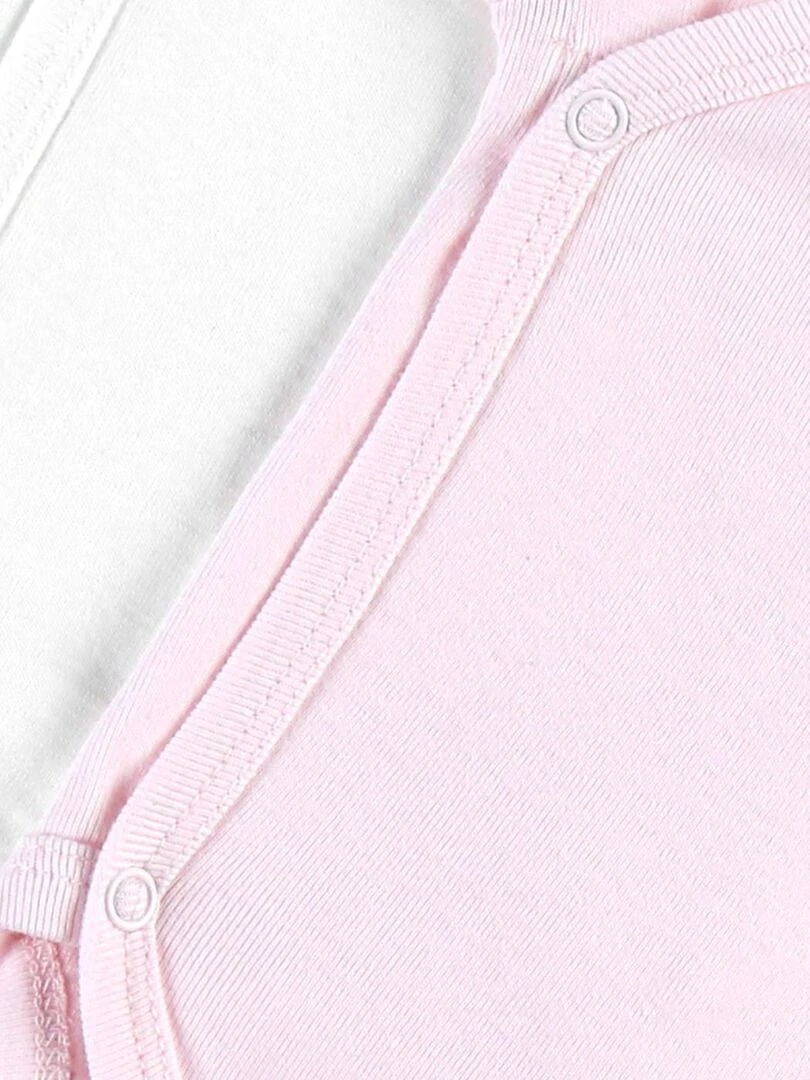 Set de 2 bodys croisés à longues manches  clair/blanc   Noukie's   Rose