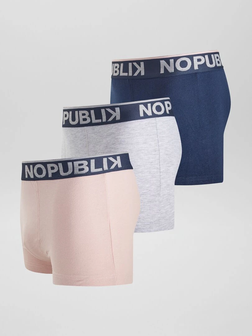 Lot de 3 boxers 'No Publik'   Rose