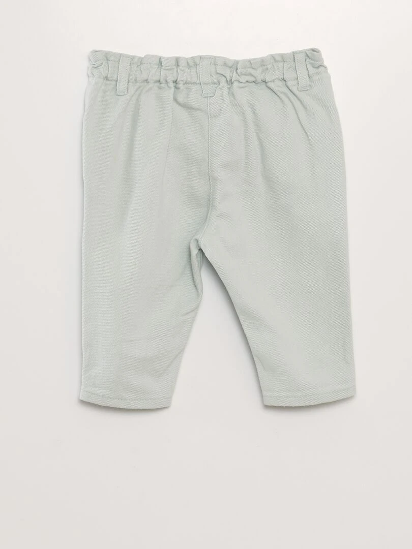 Pantalon denim paper bag   Blanc/vert