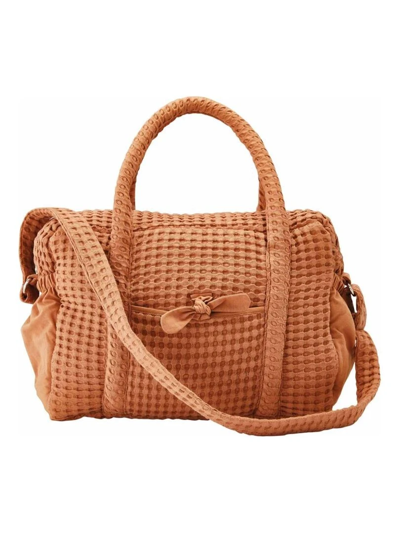 Sac à langer en coton gaufré Marron clair