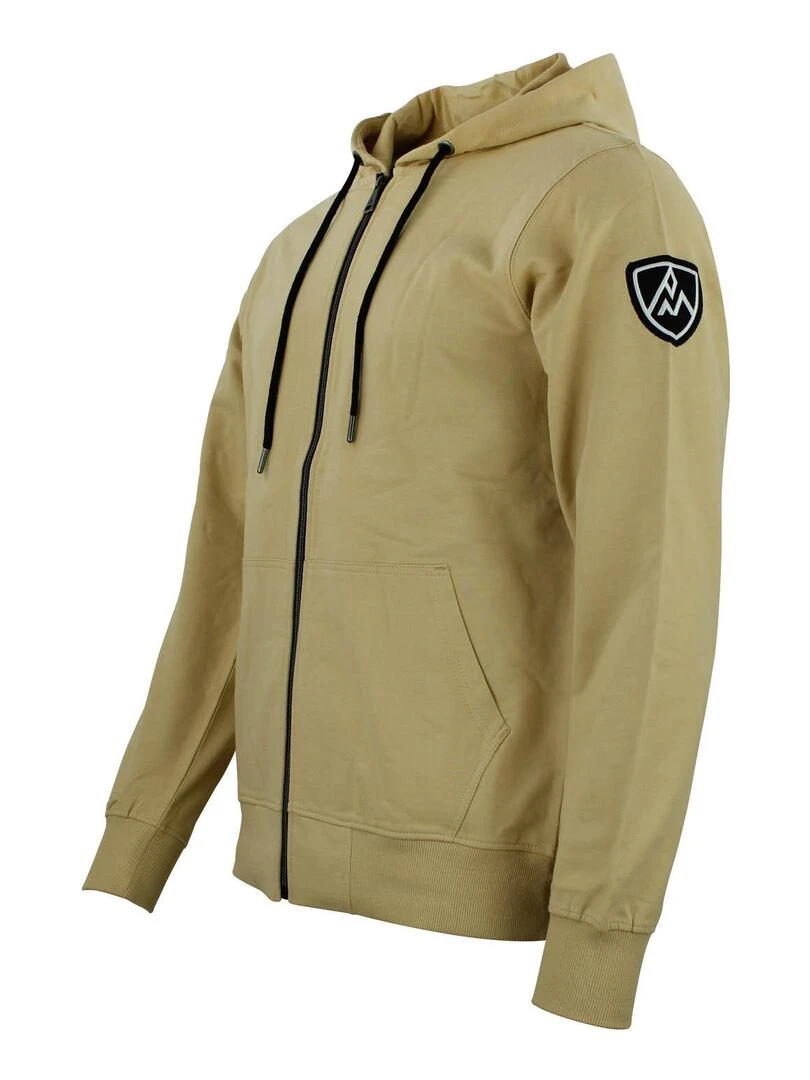 Sweat zippé à capuche homme CAGE   PEAK MOUNTAIN   Beige