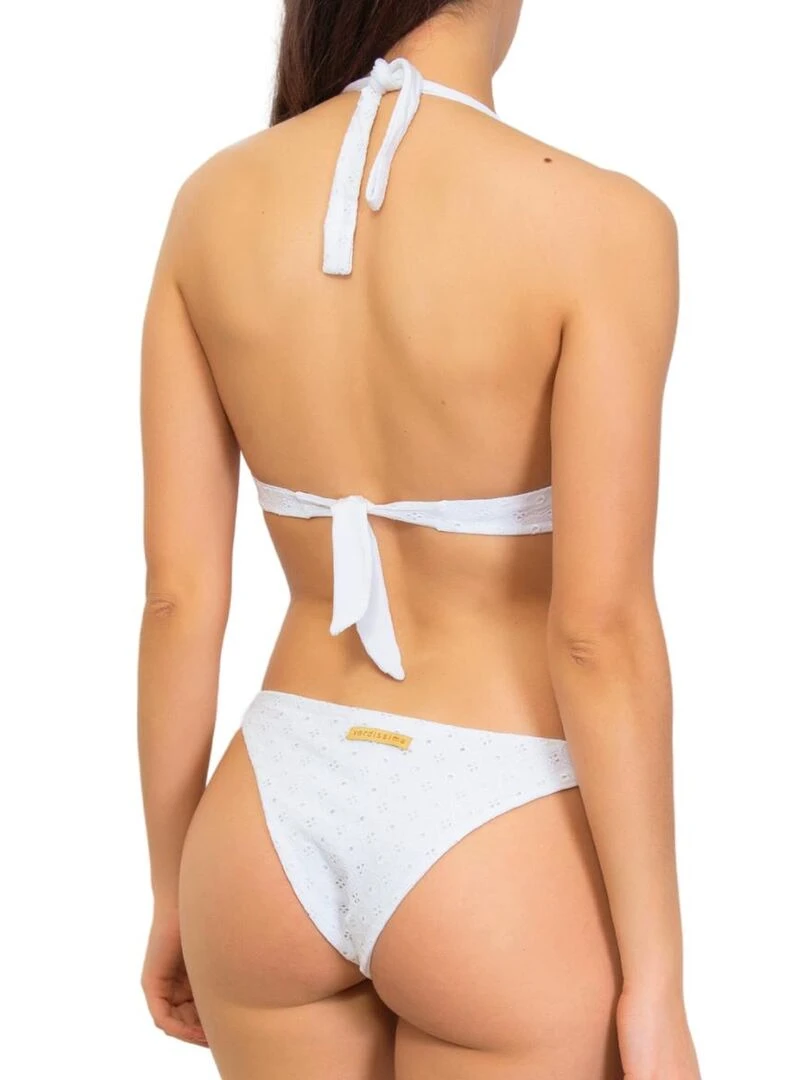 Haut de bain foulard broderie anglaise Sangallo   Blanc