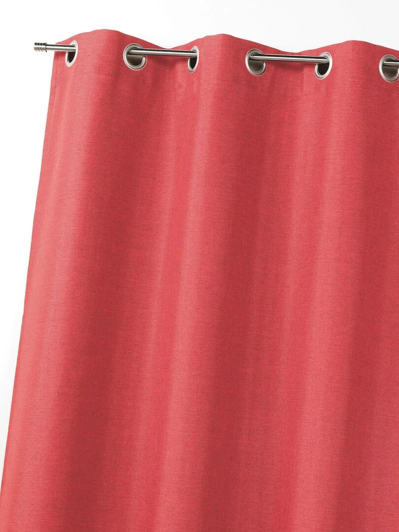 Rideau toile uni aspect naturel Rouge