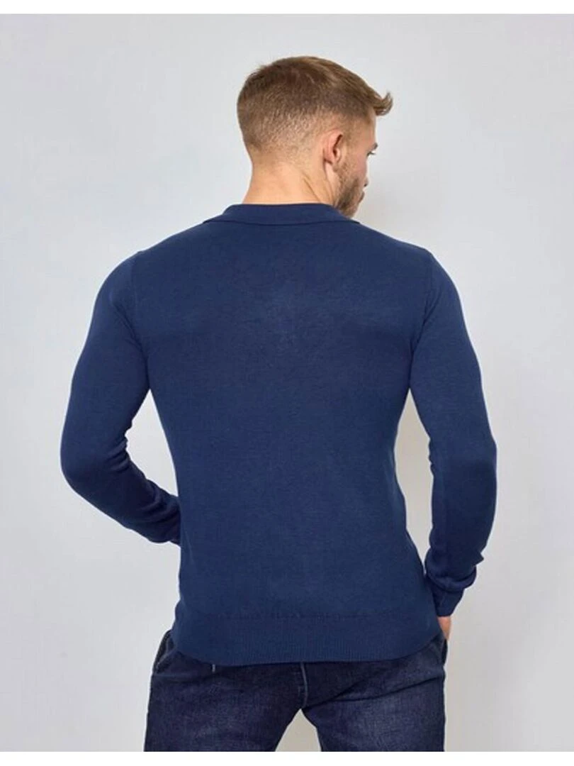 Pull col polo Kebello   Bleu