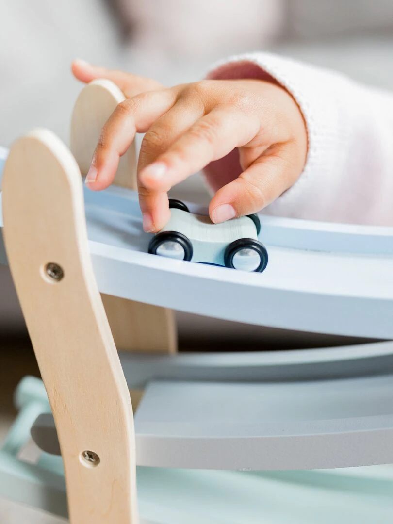 Piste de marbre en bois   Bleu gris