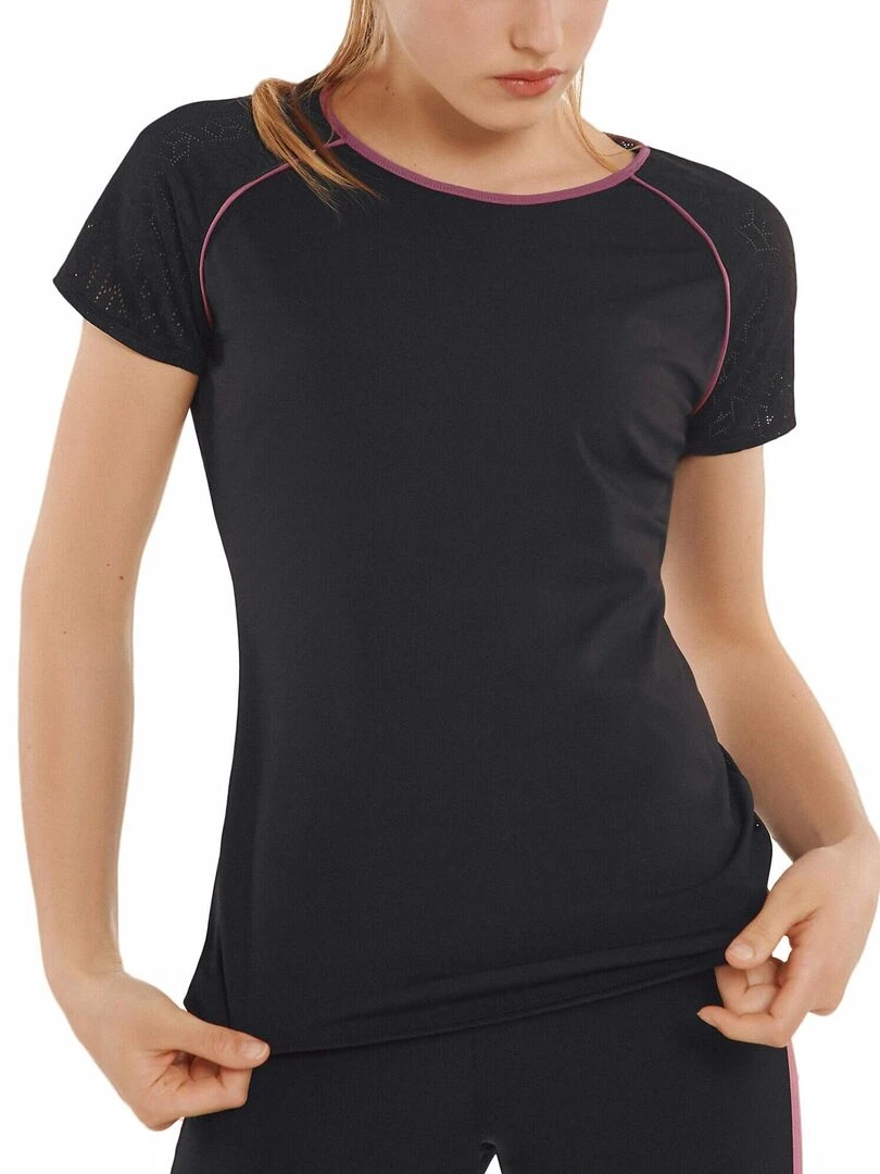 T shirt de sport manches courtes Playful Noir