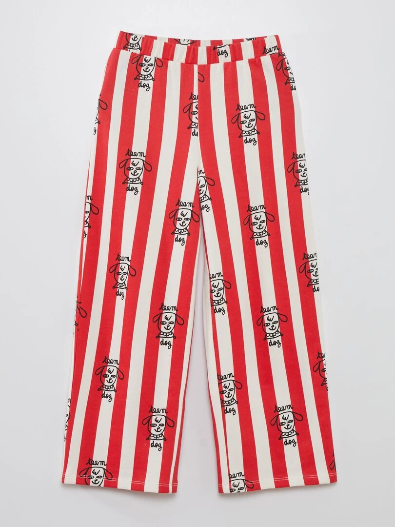 Pantalon large à taille élastiquée X Little Bad Wolf   Rouge/blanc