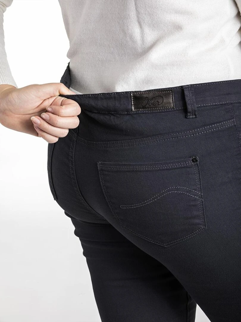 Jeans coupe droite taille haute stretch OBR9 'OBER'   Noir