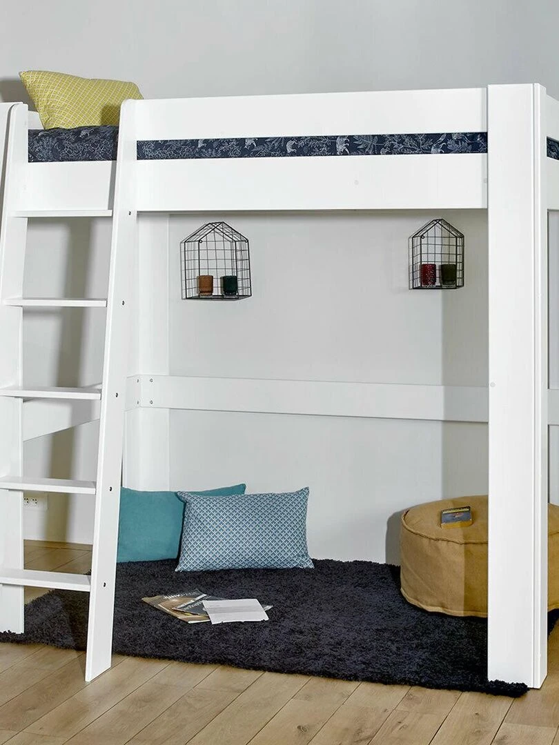 Lit mezzanine 2 places Ali   AKITEN RETAIL   Blanc Marron