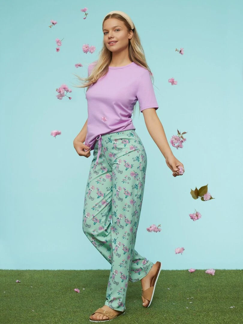 Pyjama pantalon top manches courtes Posh   Vert