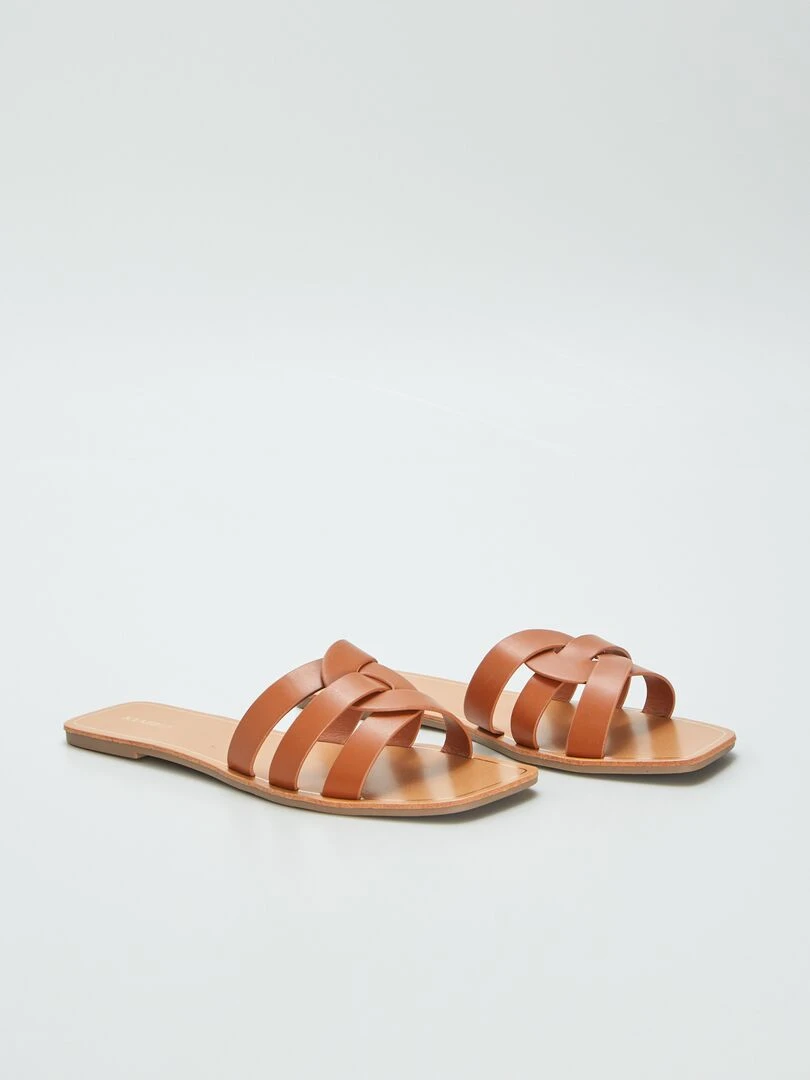 Sandales à brides croisées Marron