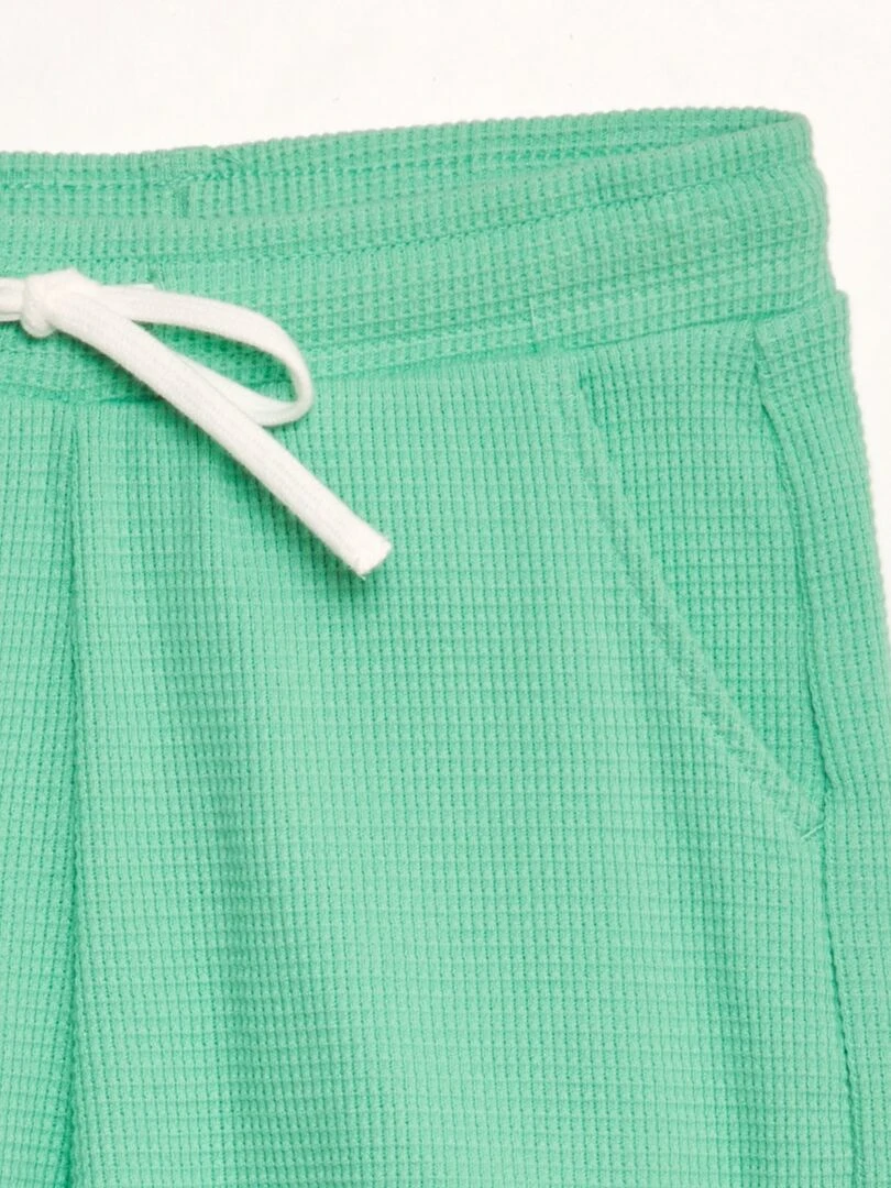 Short en nid d'abeilles   Vert pomme