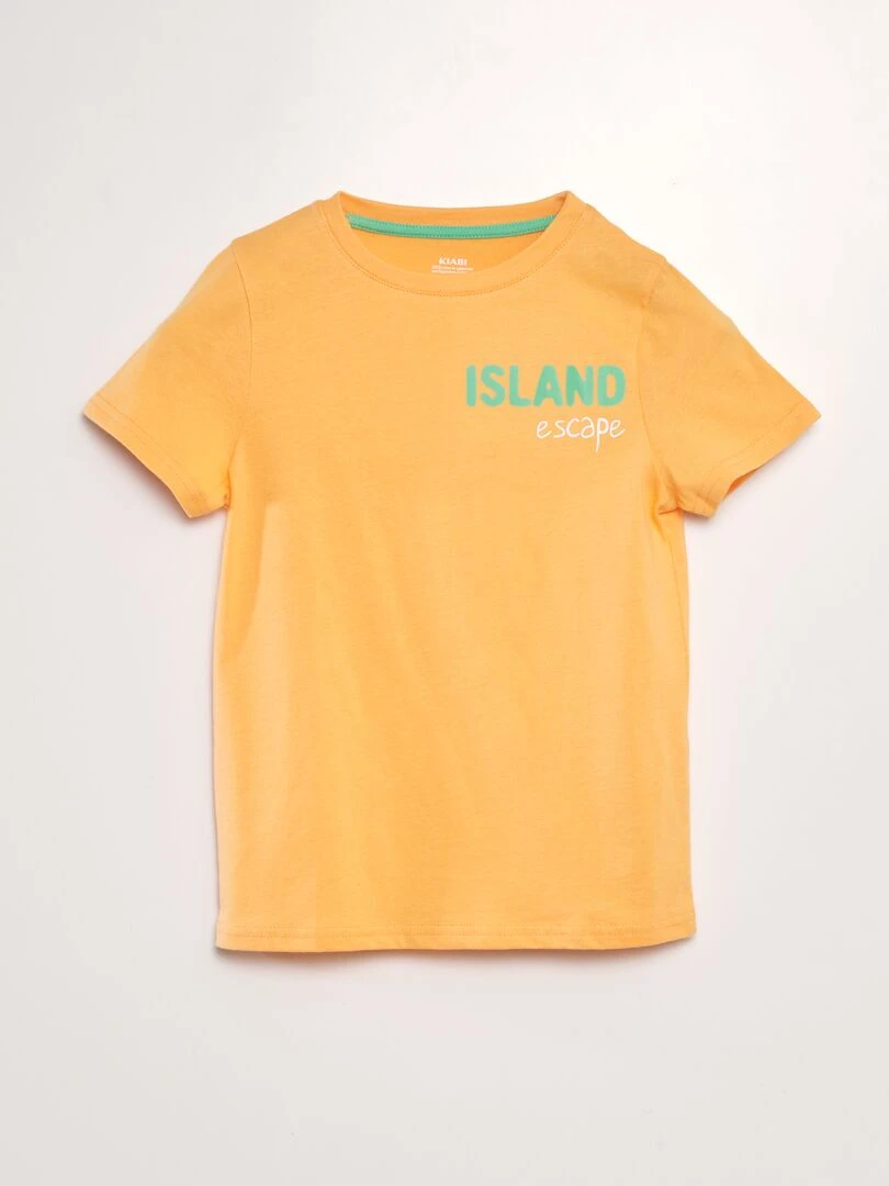 T shirt imprimé à manches courtes ORANGE