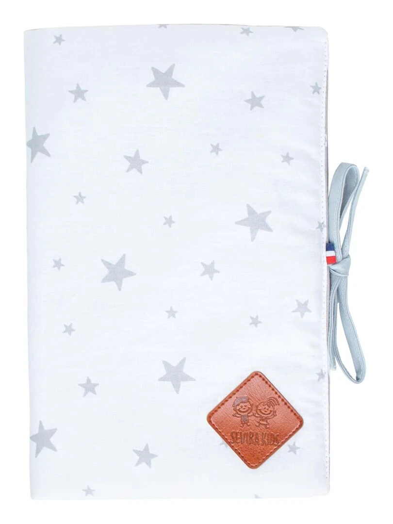 Protège carnet de santé bébé en coton Stella Blanc