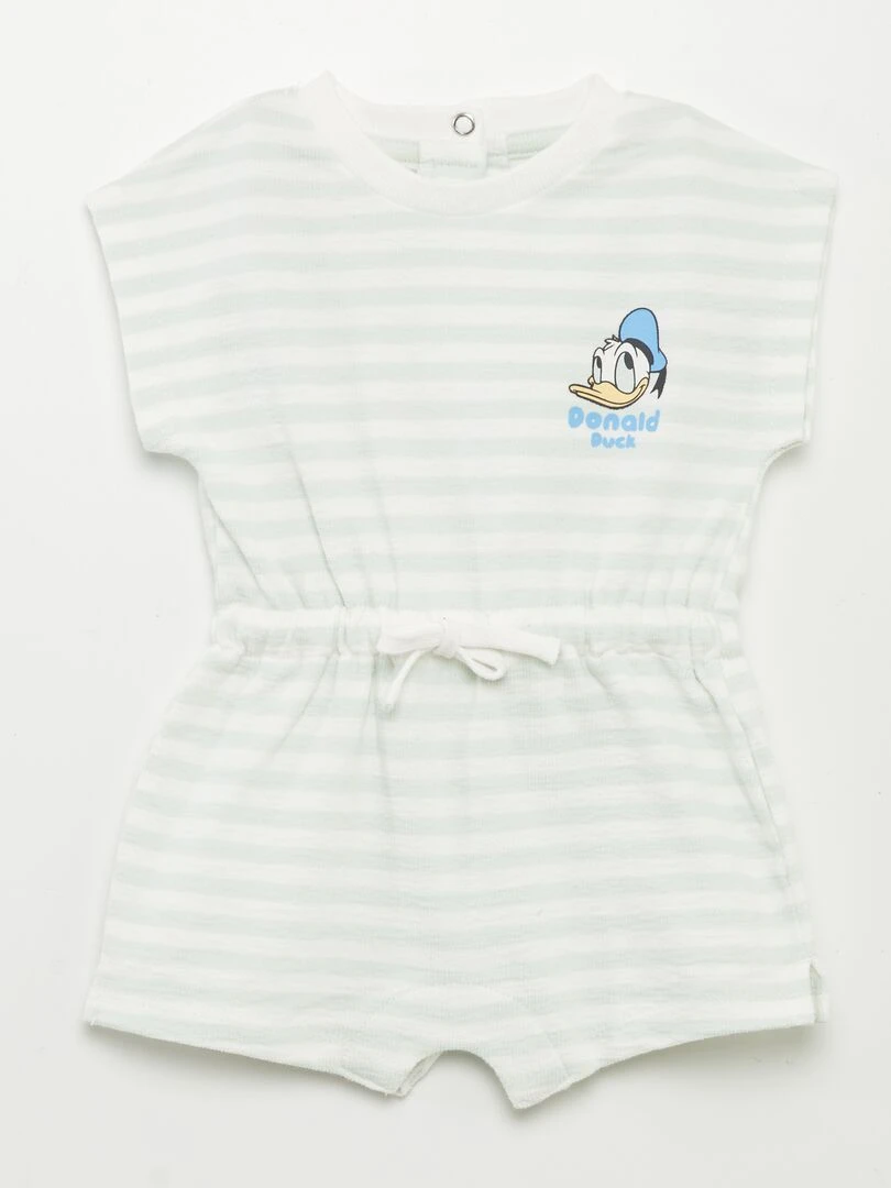 Barboteuse en french terry 'Disney' Bleu ciel