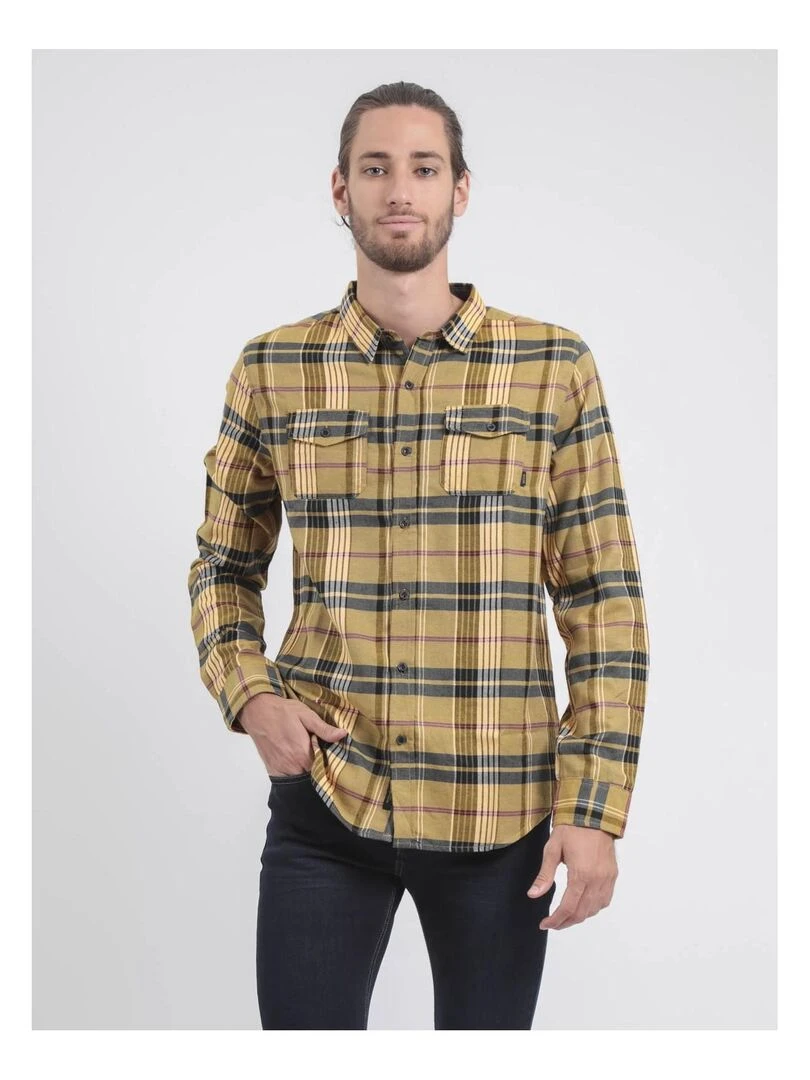 Chemise manches longues carreaux TOLWIKO Jaune