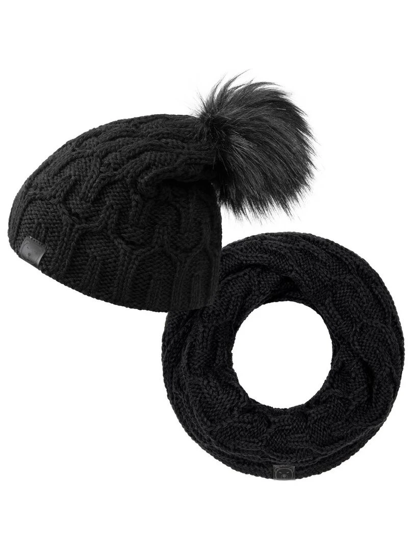 Ensemble Snood Bonnet Maribel Made in UE Noir