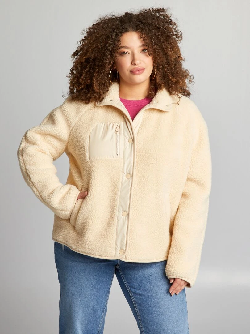 Veste en sherpa   Ecru