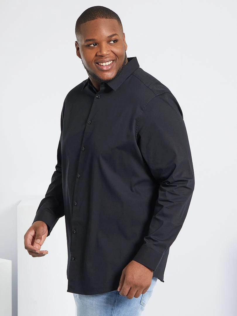 Chemise droite et stretch noir