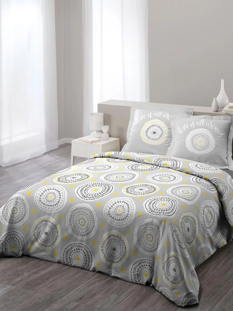 Parure Housse de couette imprime Collection Disco   Rose