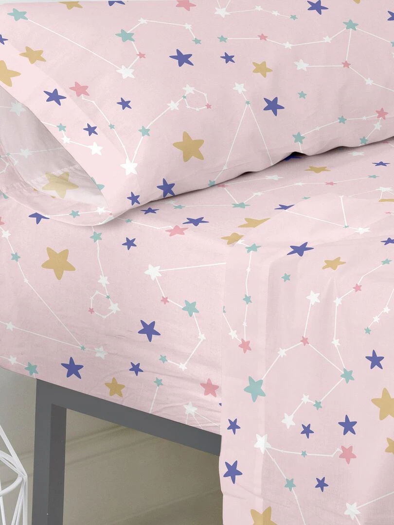 Drap housse Sky stars "Happyfriday"   Blanc