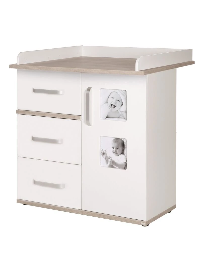 ROBA Commode à Langer "Moritz" avec 2 Cadres Photo Hauteur à Langer 94 cm Blanc