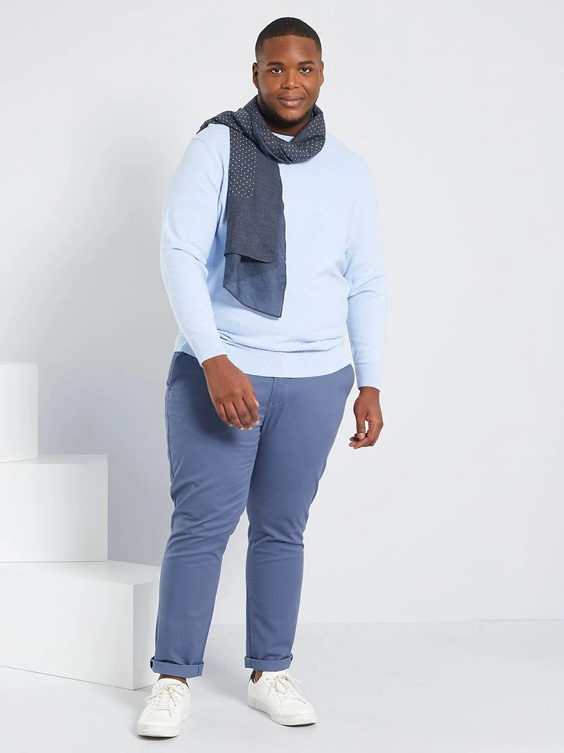 Chino slim L34 bleu gris