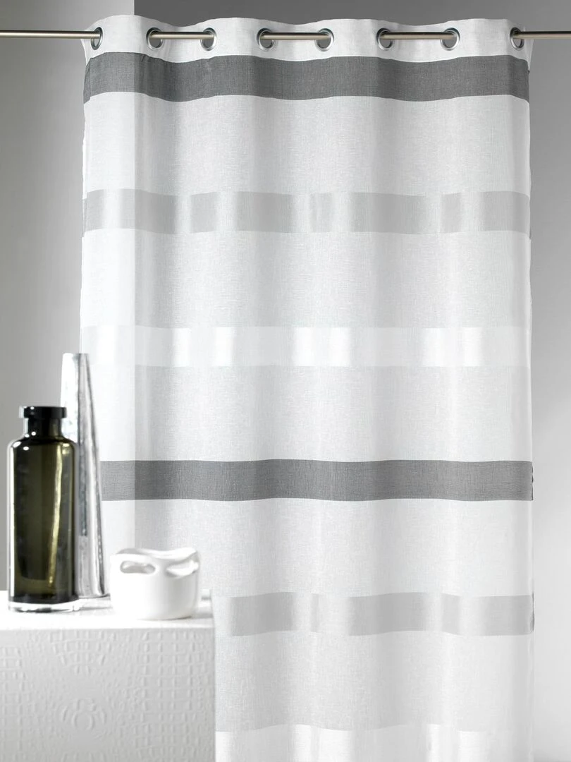 Voilage à rayures horizontales design Blanc cassé