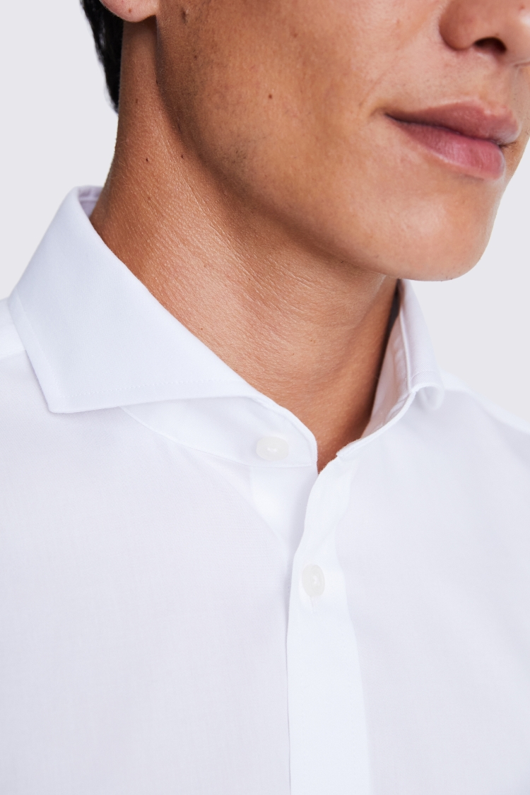 Tailored Fit White Twill Non-Iron Shirt Buy Online at Moss