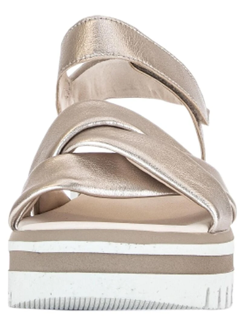 Sandale Compensée Cuir Gabor Puder   Marron