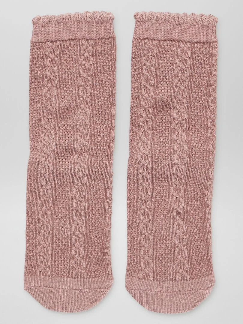 Lot de 5 paires de chaussettes torsadées   Violet/rose/gris