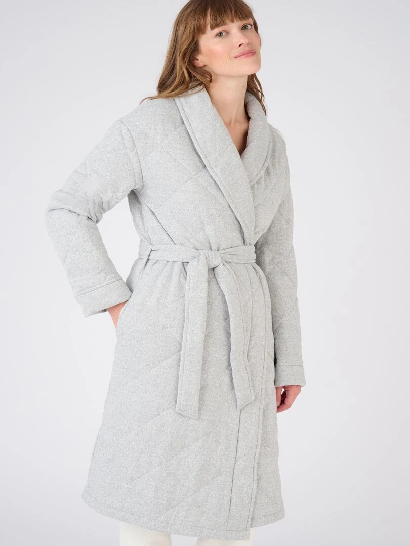 Peignoir matelassé Thermolactyl Damart Gris chiné