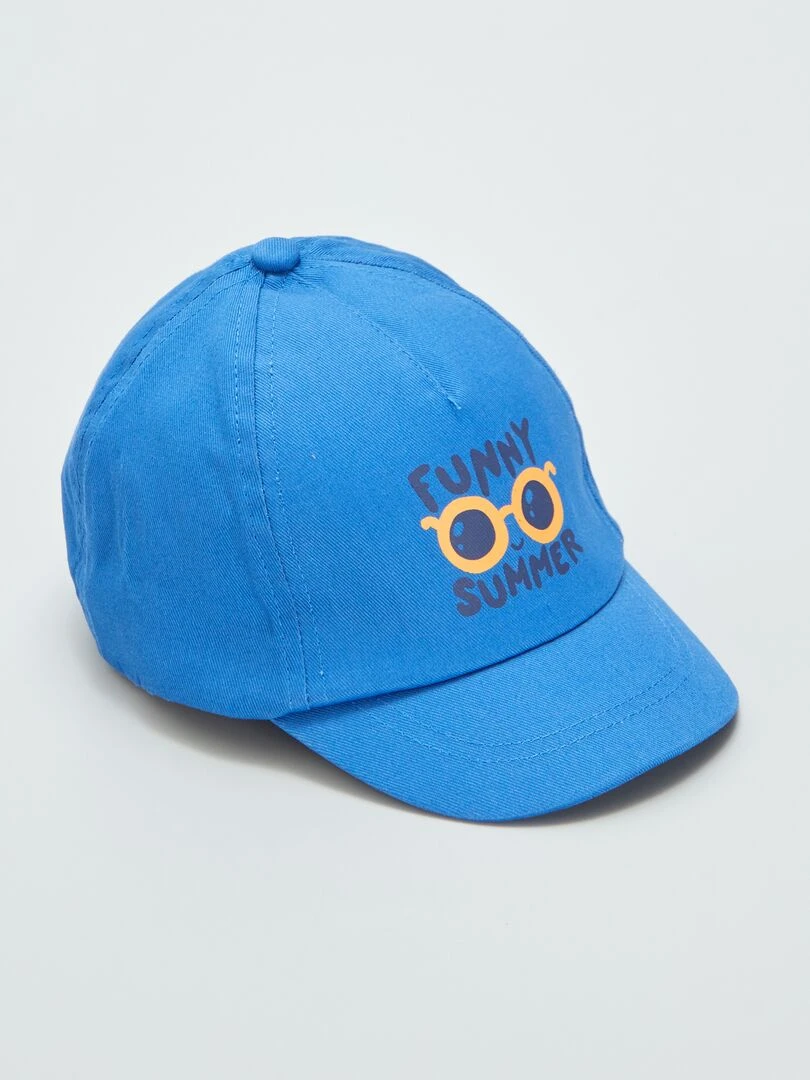 Casquette en toile imprimée Bleu