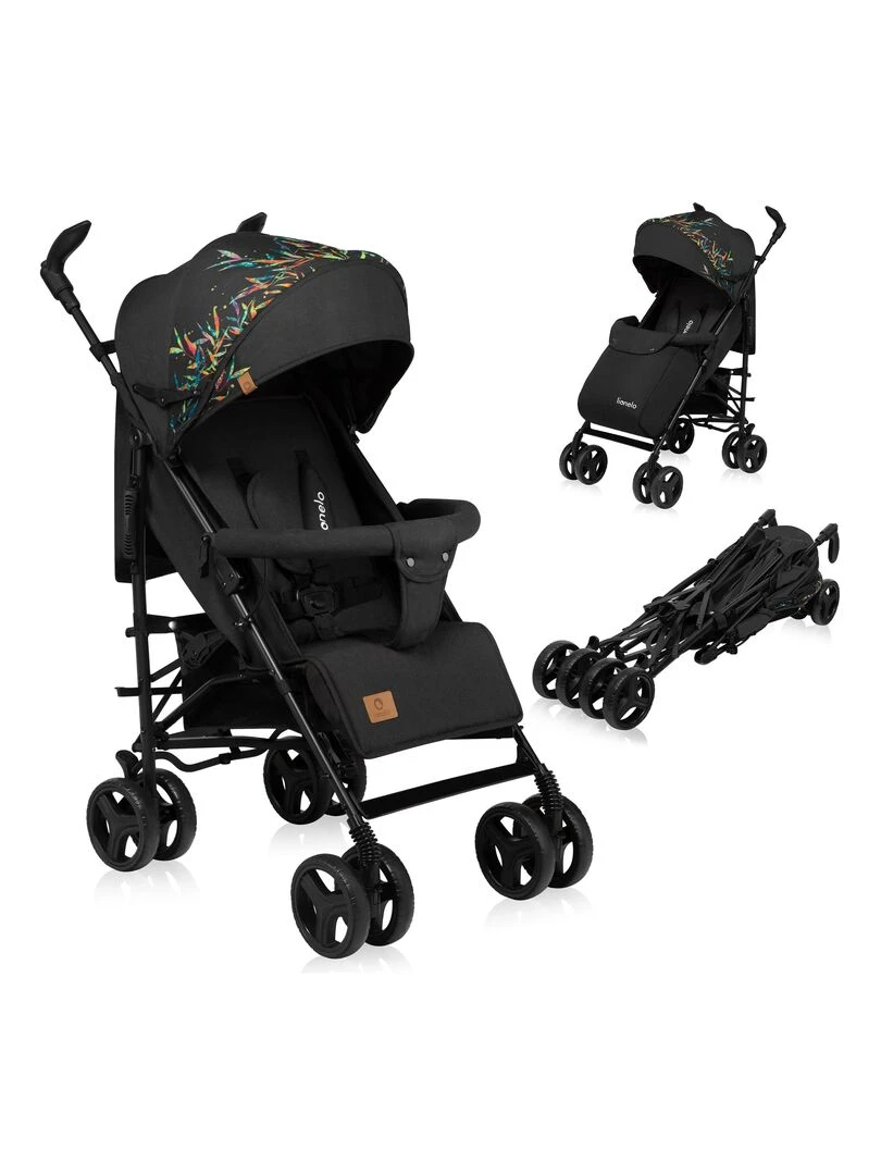 LIONELO Irma Poussette bébé canne compacte De 6 à 36 mois Accessoires inclus Dreamin Noir