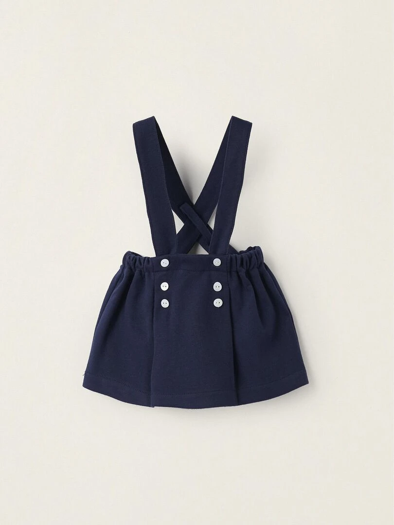 Skirt with Removable Straps for Newborn Girls 'B&S' NOËL Bleu foncé