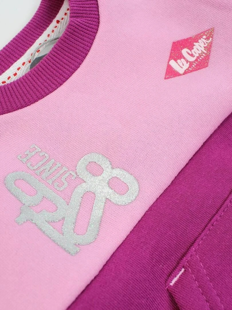 Lee Cooper   Ensemble Sweat pantalon bébé fille Imprimé Lee Cooper   Violet