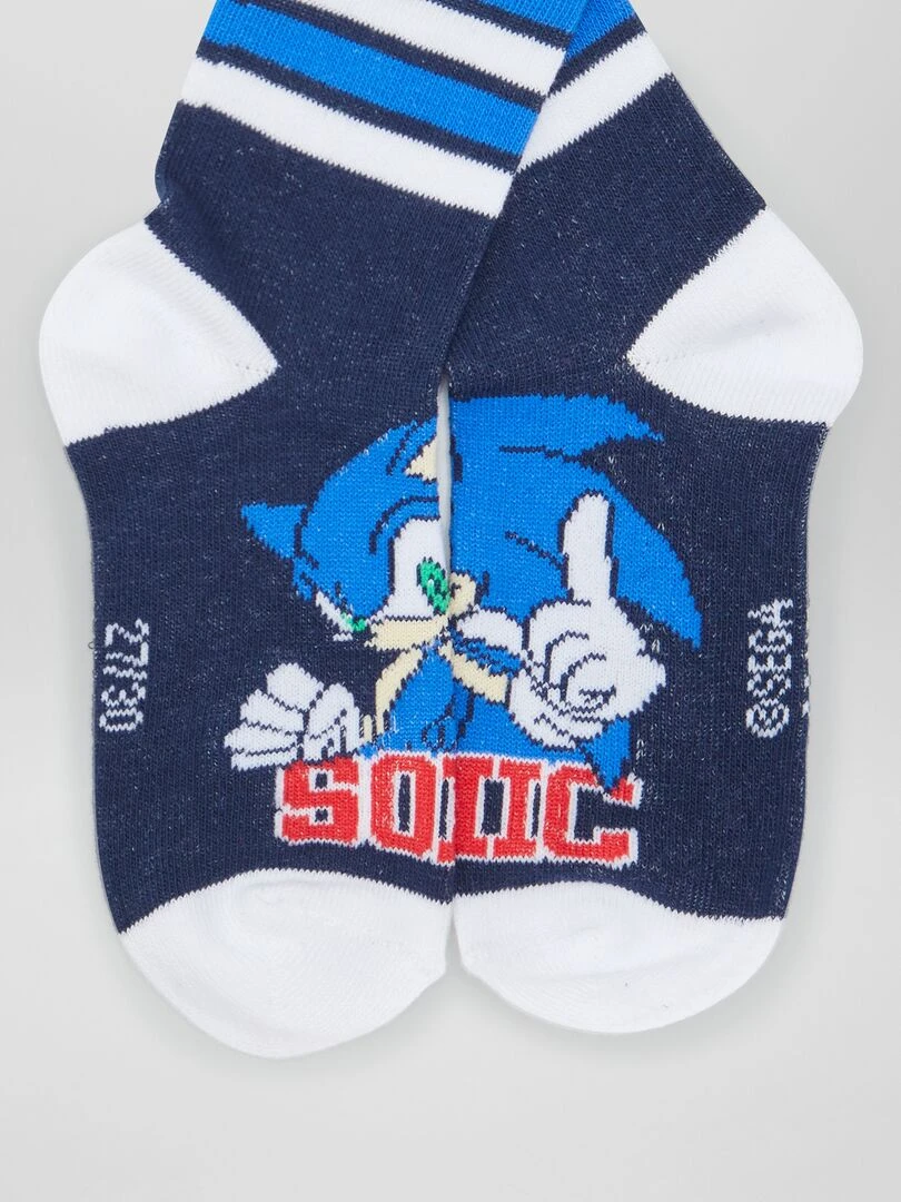 Lot de chaussettes 'Sonic'   3 paires   Bleu/rouge