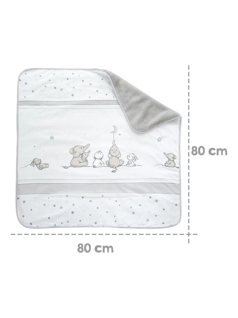 ROBA Couverture Douillette "Sternenzauber"   80 x 80 cm   Gris Clair / Blanc   Gris