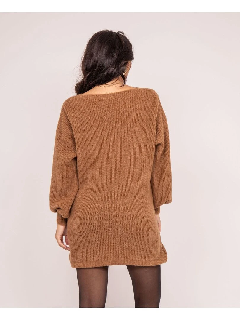 Robe pull courte ILINKA Beige foncé