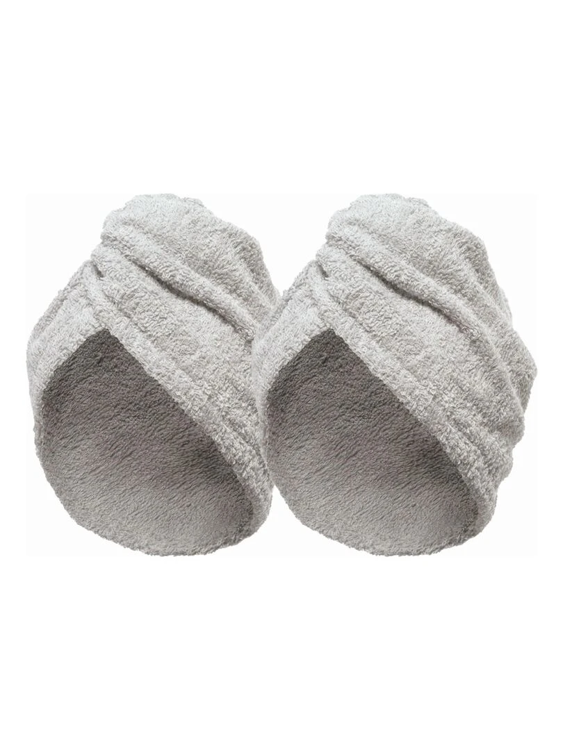 Lot de 2 Serviette Sèche Cheveux Blanc Blanc